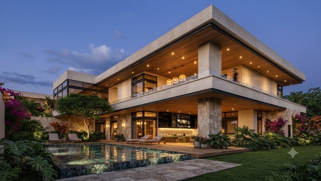 Render de fachada contemporánea generado con el prompt 375